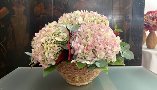 Hortensias en cesto