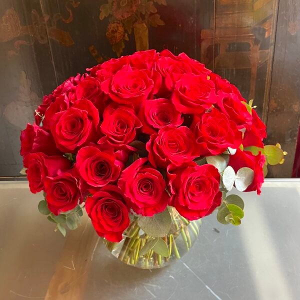 Pecera de Rosas Rojas